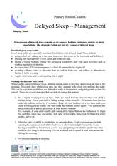 Thumbnail of 'Delayed sleep - Management' handout