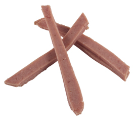 Luncheon sausage cut into sticks