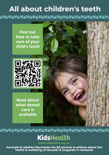 thumbnail of QR code poster on dental care for children