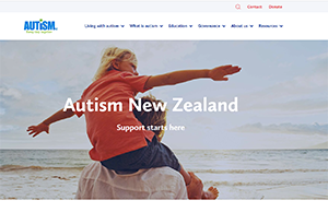 Screenshot of Autism NZ website