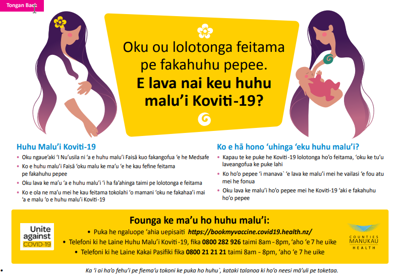  Image of a brochure about pregnancy and the COVID vaccine