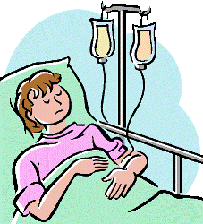 Child with IV drip