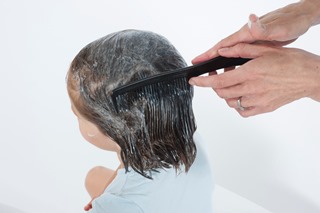 Combing a child's hair