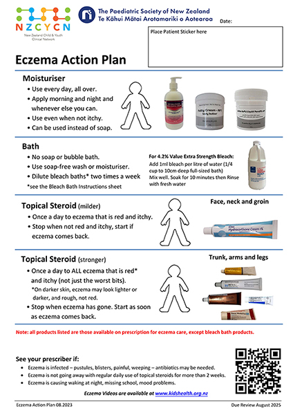 Image of eczema care plan (English version)