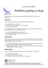 Thumbnail of  'Problems getting to sleep' handout