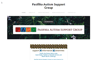 Screenshot of Pasifika Autism Support Group website