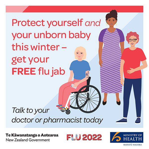 Graphic - protect yourself and your unborn baby this winter - get your free flu jab