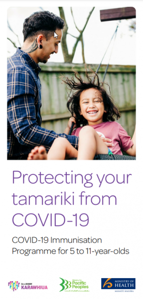 Pamphlet cover - Protecting your tamariki from COVID-19