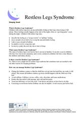 Thumbnail of 'Restlress Legs Syndrome' handout