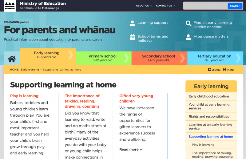 The Ministry of Education website