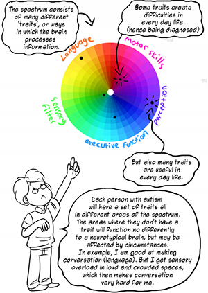 Image of a cartoon to aid understanding of autism spectrum