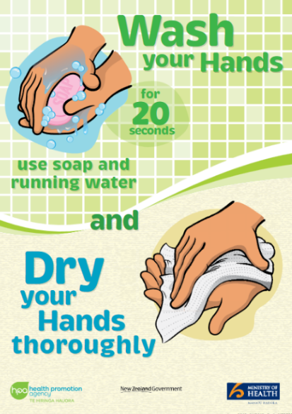 Poster about how to wash hands