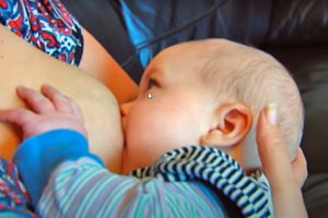 Photo of baby breastfeeding